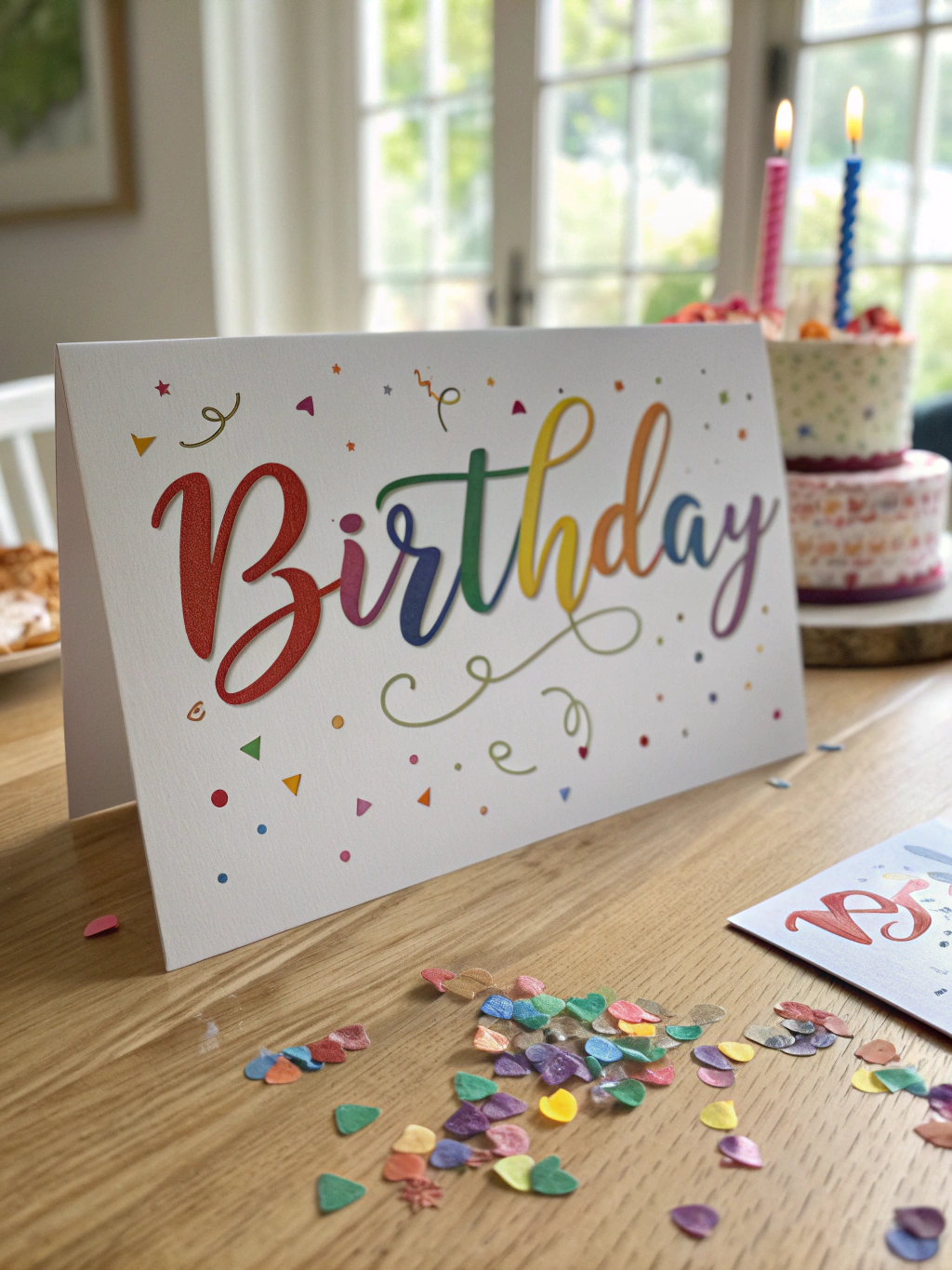 Handmade birthday card with paper craft elements